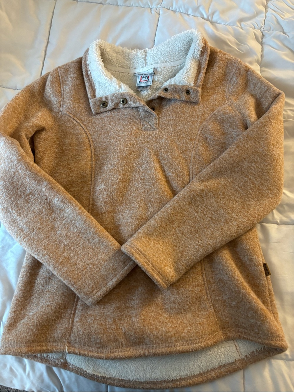 EUC Avalanche Tan Sherpa-Trim Crewneck Pullover